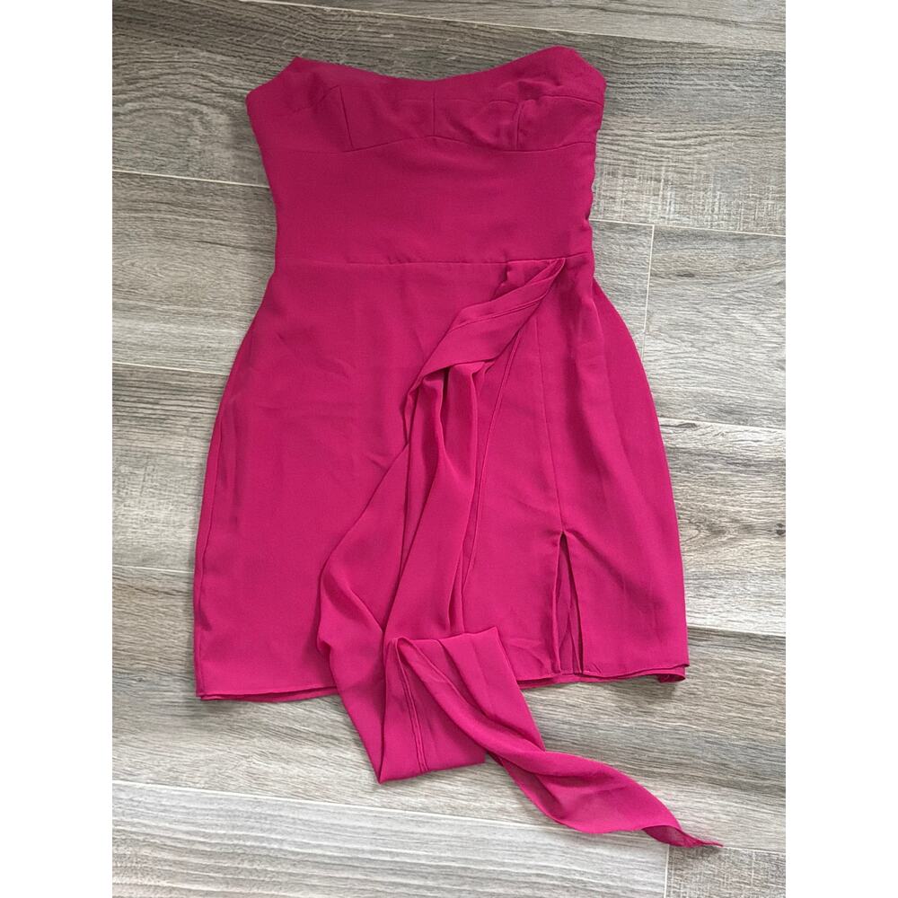 Amanda Uprichard Treasure Strapless Mini Dress Fuchsia Pink Women's Small - Picture 3 of 9